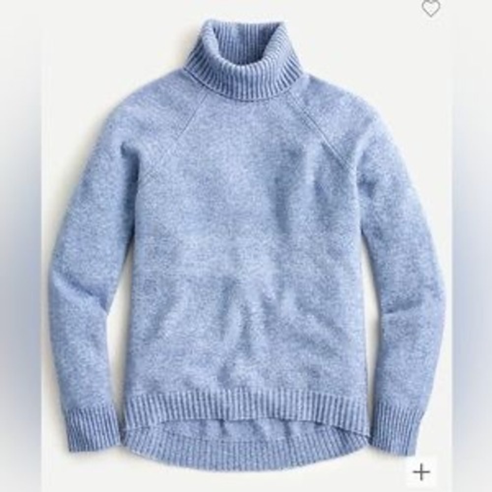 J. Crew Women's Supersoft Yarn Crewneck Turtleneck Sweater Light Blue- Size‎ S